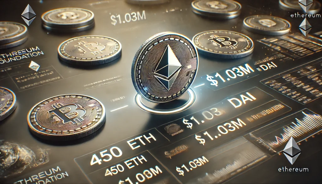 Ethereum Foundation Continues Strategic ETH Sales, Swapping 450 ETH for $1.03M DAI